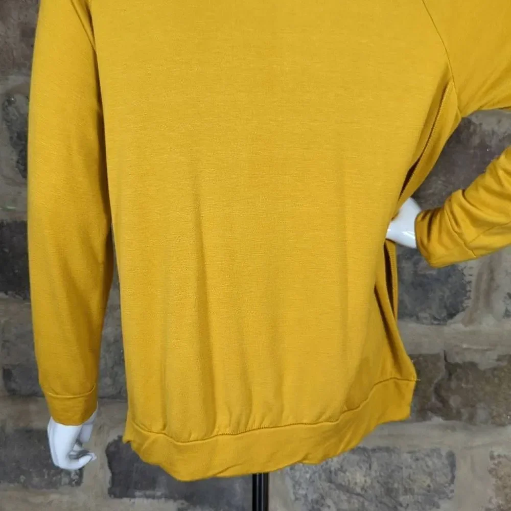 Ivoire Shirt Woman's Size Small Yellow Raglan‎ Long Sleeve Lightweight Soft